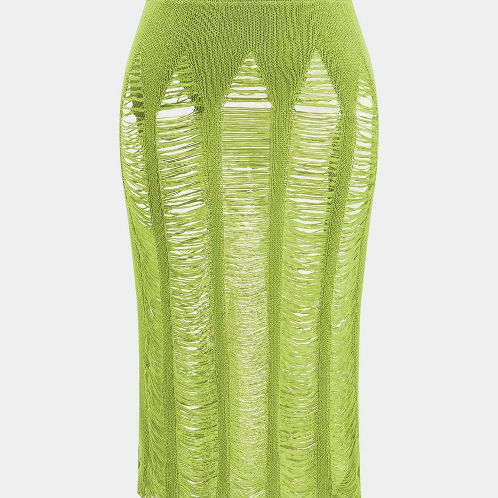 Micas Knit distressed ladder Skirt